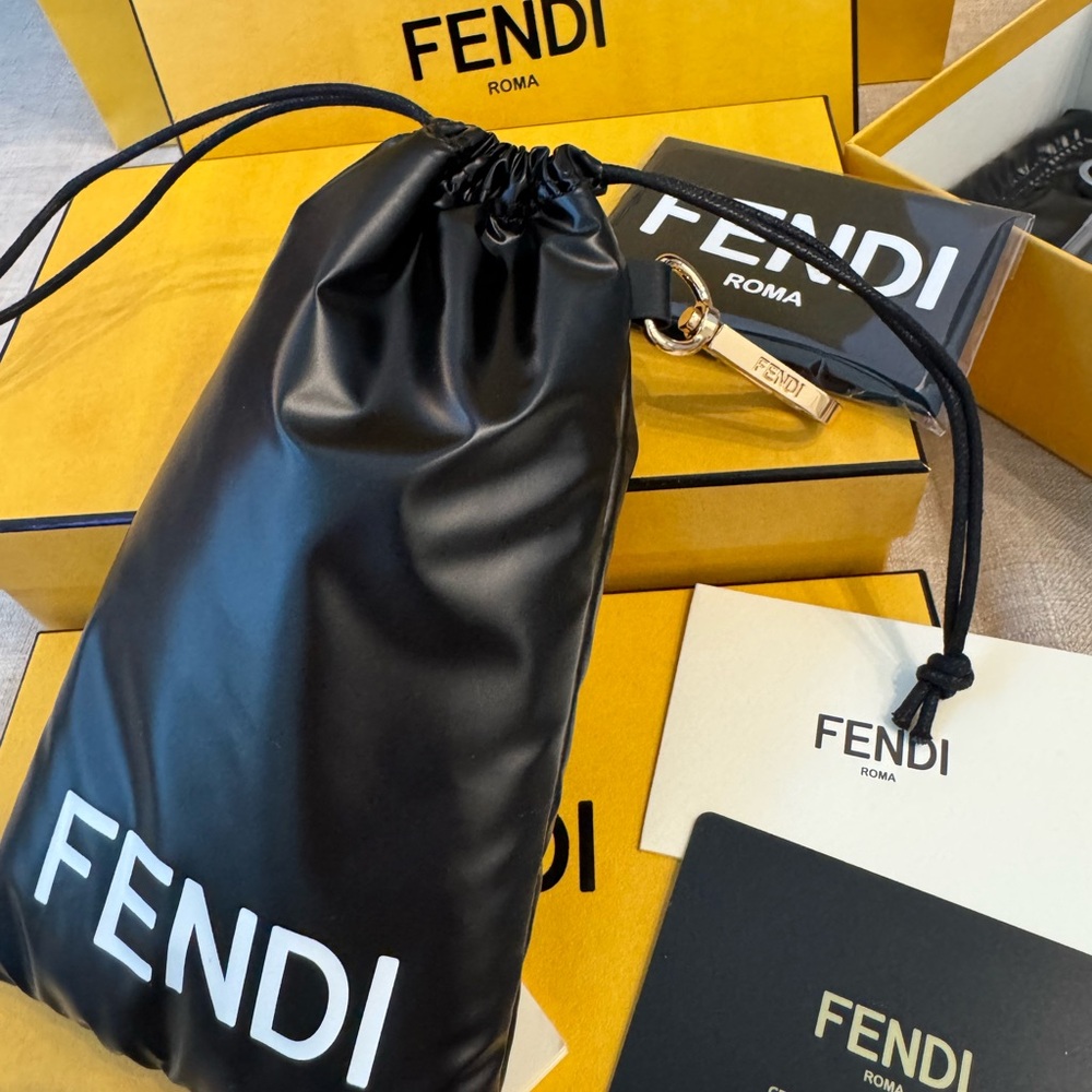 FENDI Sunglass Drawstring pouch Black Case Cloth Box Booklet (choose color)